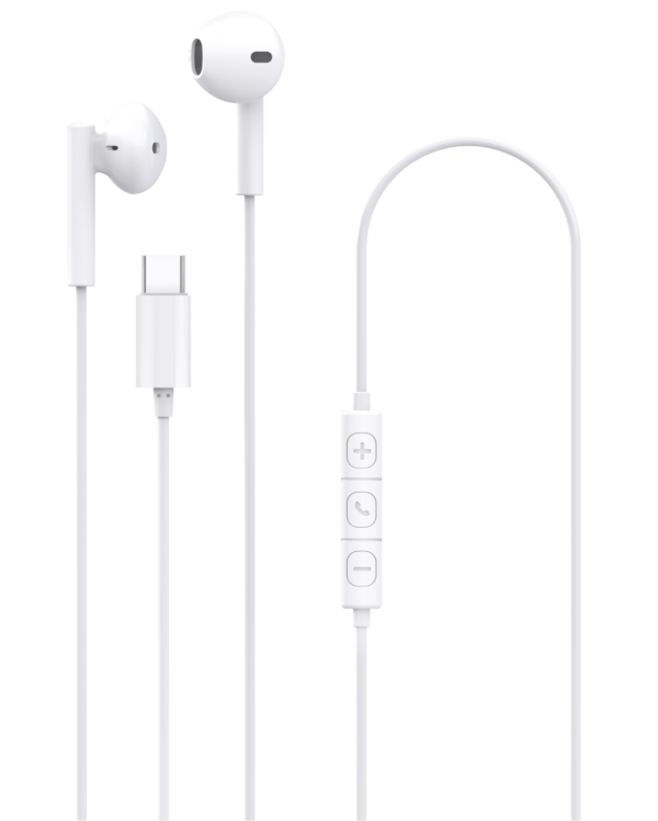 Auriculares USB TIPO C  estéreo blanco
