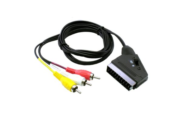 Conexión Euroconector 3xRCA Conmutado IN-OUT1.5m