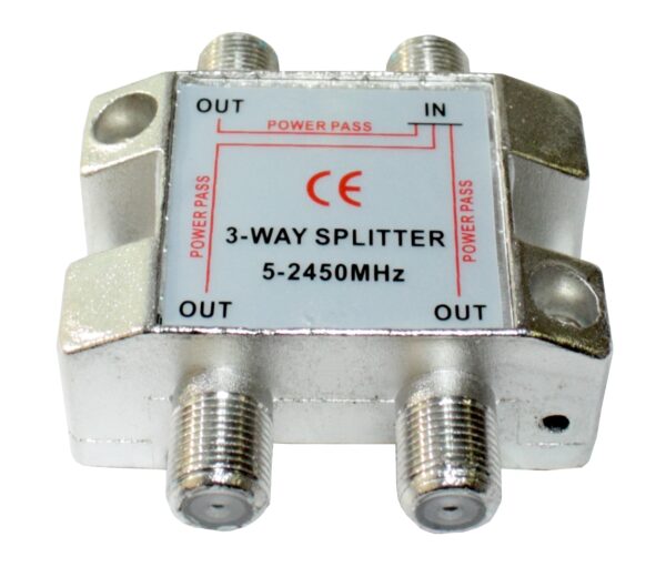 DISTRIBUIDOR ANTENA TV 3 SALIDAS PASO DC 5-2450MHz