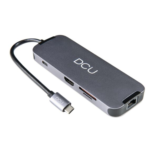 HUB USB Tipo C a HDMI + RJ45 + 3xUSB 3.0 + lector tarjetas + jack + PD