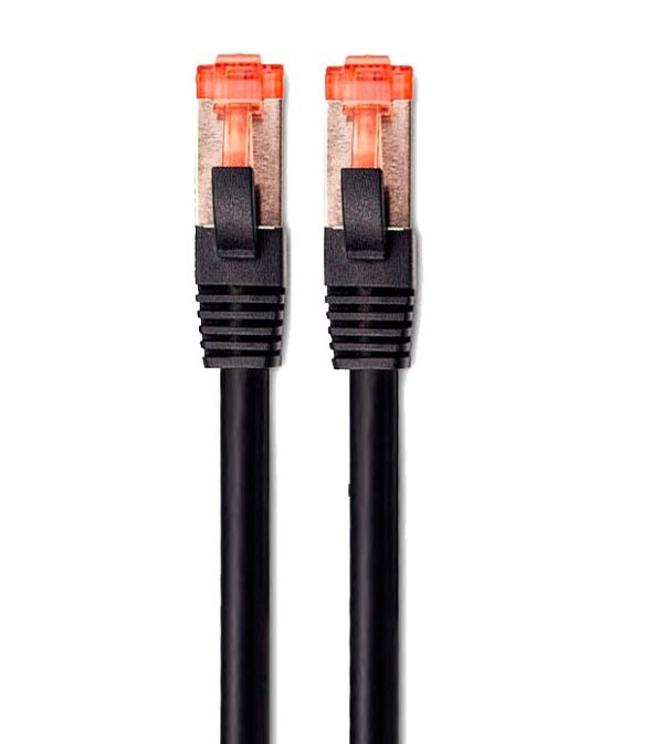 Cable CAT 6A S/STP negro y rojo